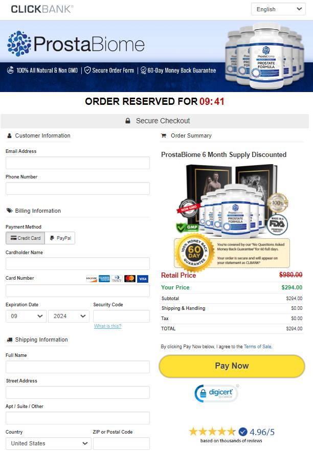 ProstaBiome Official Website - Secure Page Order